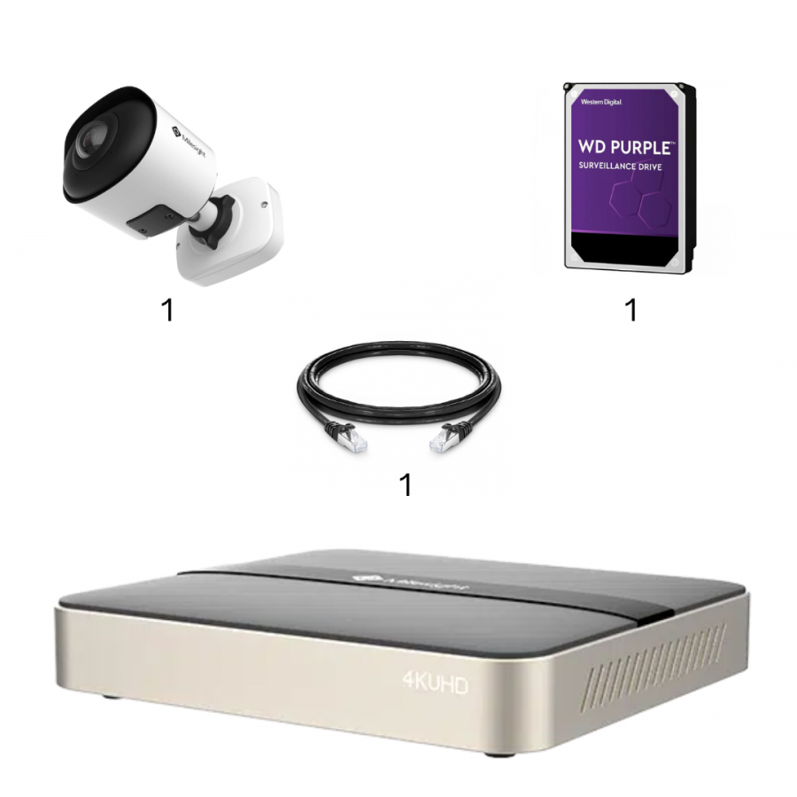 Kit vidéosurveillance 1 caméra panoramique 180° | 4K | IP PoE | 1 câble RJ45 20/30/40/50 mètres | HDD 1 à 6 To | Tube Milesight Kit vidéosurveillance 1 caméra panoramique 180° | 4K | IP PoE | 1 câble RJ45 20/30/40/50 mètres | HDD 1 à 6 To | Tube Milesight