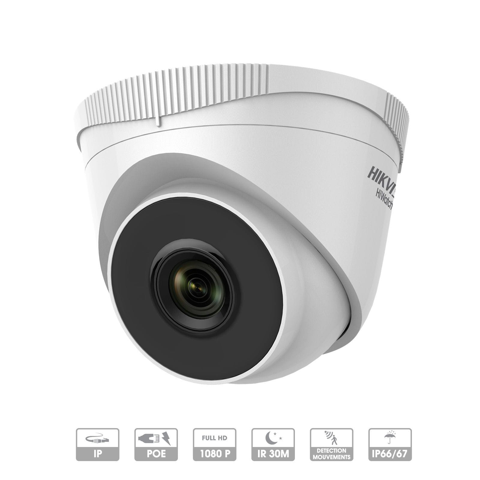 CAMERA HIKVISION HIWATCH IP DOME FIXE 2 MP PoE