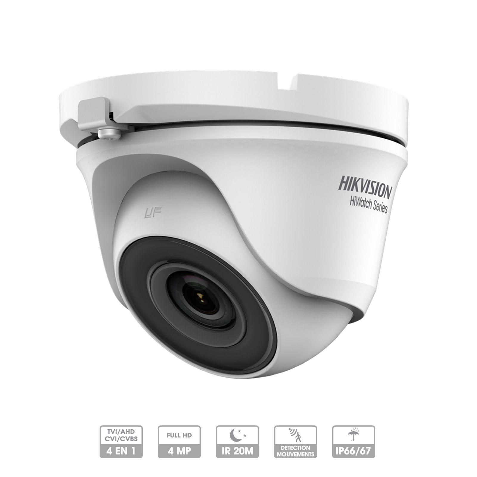 CAMERA HIKVISION HIWATCH HDTVI DOME FIXE 4 MP