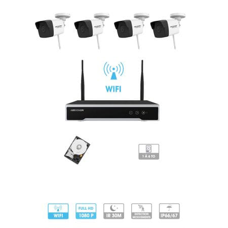 Kit vidéosurveillance 1 à 4 caméras | Tubes Hikvision| 4 MP | IP WIFI | Micro