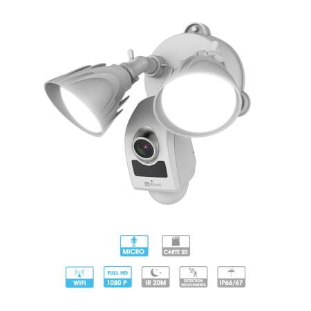 Caméra Ezviz LC1 | Wifi | Extérieur | 1080 P | Micro et haut-parleur | Lumière et alarme intégrées | Détecteur PIR
