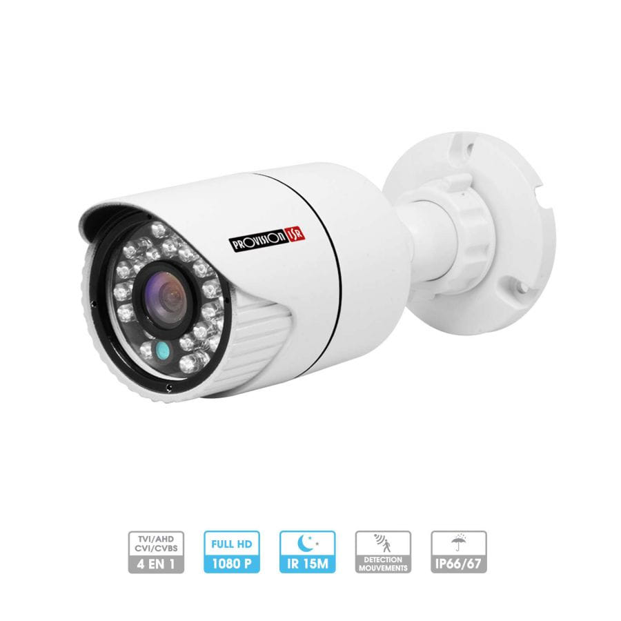 Caméra Provision | Tube | 2 MP | HDCVI / HDTVI / Analogique | Objectif fixe | Infrarouge 15 mètres