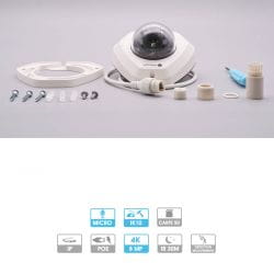 Caméra mini-dôme Milesight | 4K | IP PoE | Antivandalisme | Microphone intégré