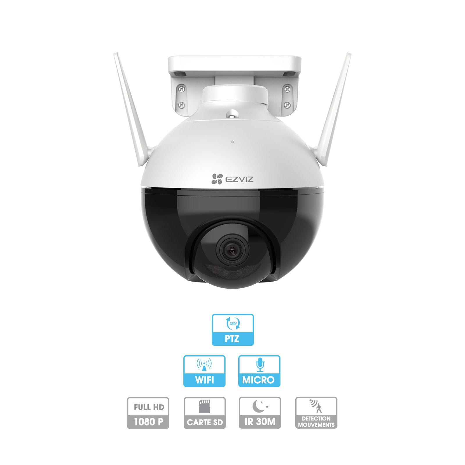 Caméra rotative Ezviz C6W | Wifi | PTZ | Intérieure | 4 Mégapixels | Micro