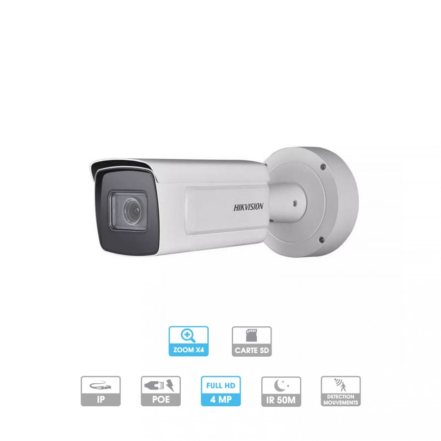 Caméra Hikvision | Tube | 4 MP | IP PoE | Zoom x 4 | Reconnaissance faciale