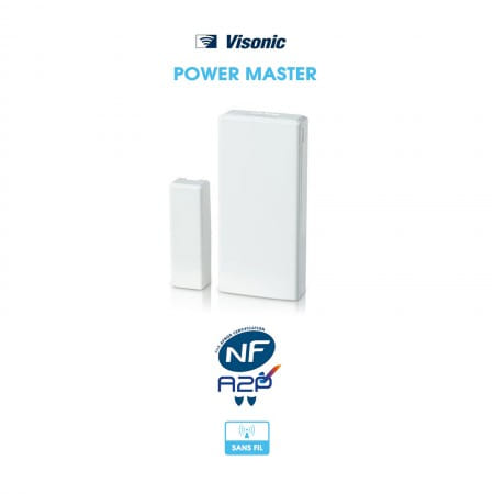 Contact d'ouverture magnétique portes et fenêtres ultraplat sans fil | Visonic | Compatible Power Master 30