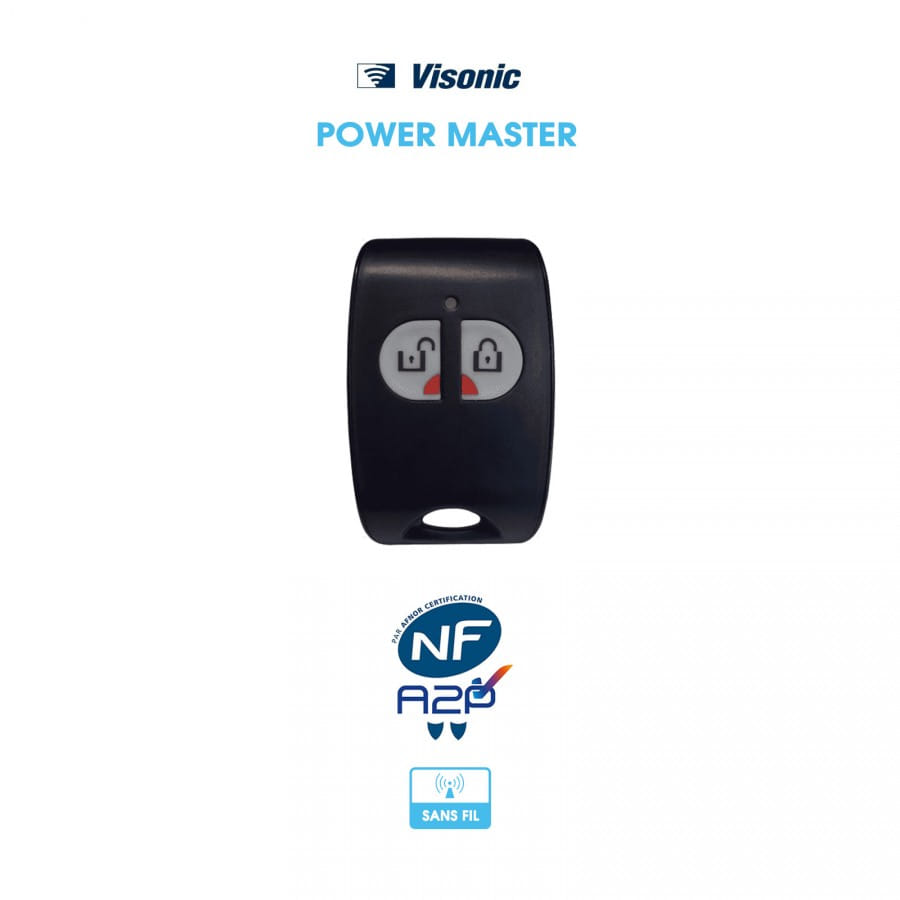 Télécommande d'urgence | Bouton panique 2 boutons | Visonic | Compatible Power Master 30