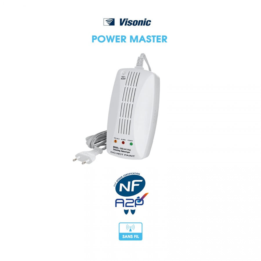 Détecteur de gaz naturel (méthane CH4) sans fil | Visonic | Compatible Power Master 30