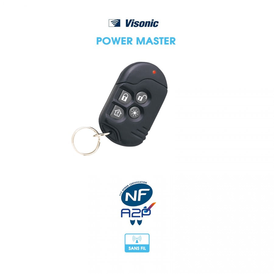 Télécommande 4 boutons sans fil | Visonic | Compatible Power Master 30