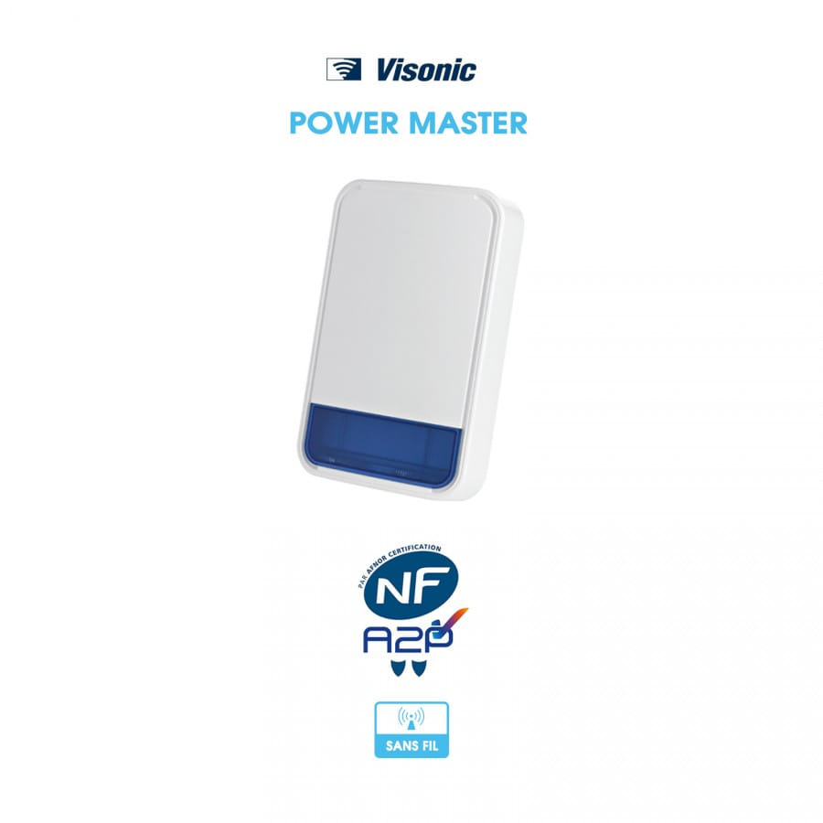 Sirène extérieure sans fil avec flash intégré | Visonic | Compatible Power Master 30
