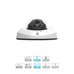 Caméra mini-dôme Milesight | 5 MP | IP PoE | Antivandalisme | Microphone intégré