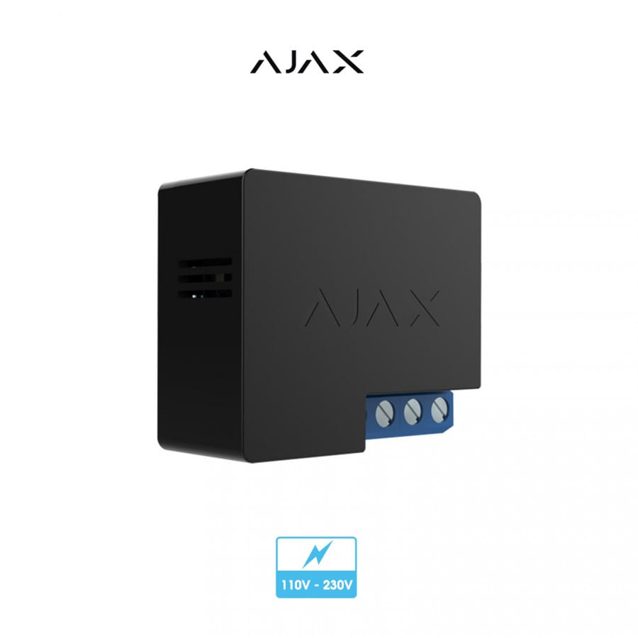 Ajax | Alarme maison sans fil | WallSwitch | Relais de puissance contact sec pour contrôle à distance de l'alimentation 110-230V