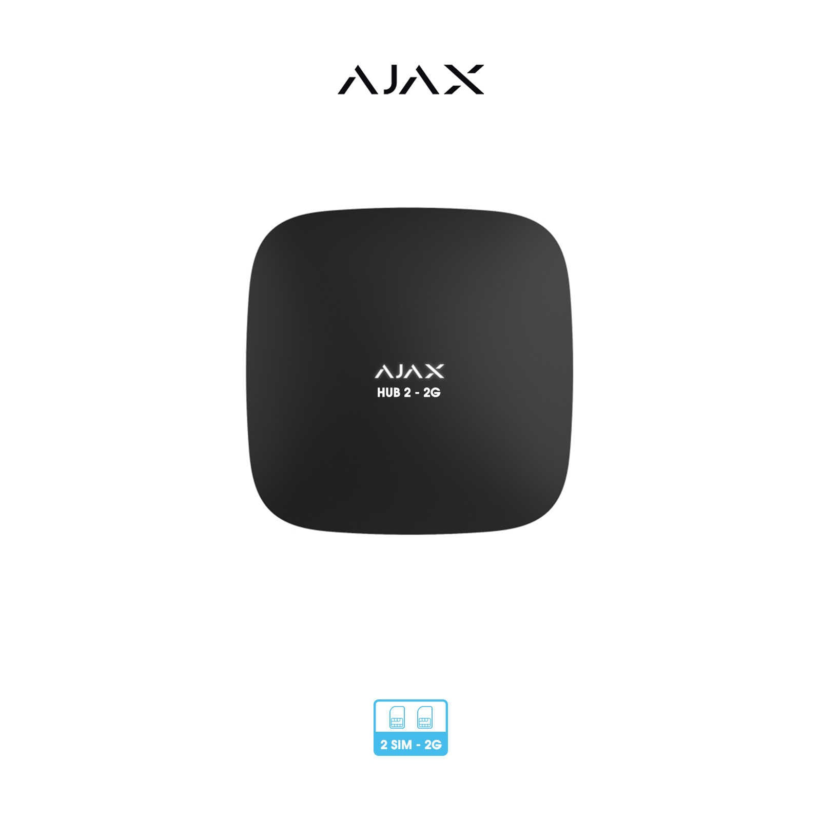 Alarme maison sans fil Ajax Systems | Hub 2 (2G) - Unité centrale intelligente | GSM (2 SIM) & Ethernet | Transmission photos