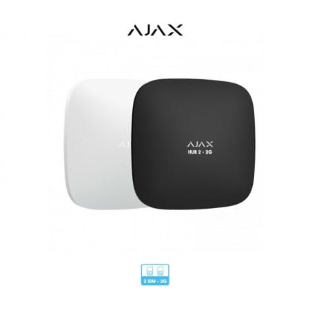Alarme maison sans fil Ajax Systems | Hub 2 (2G) - Unité centrale intelligente | GSM (2 SIM) & Ethernet | Transmission photos