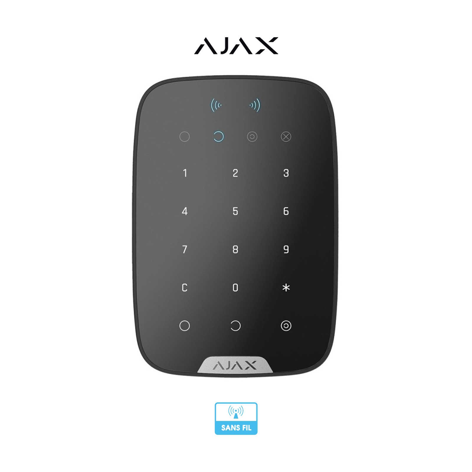 Alarme maison sans fil Ajax Systems | KeyPad Plus | Clavier numérique tactile sans fil | Lecture de badge