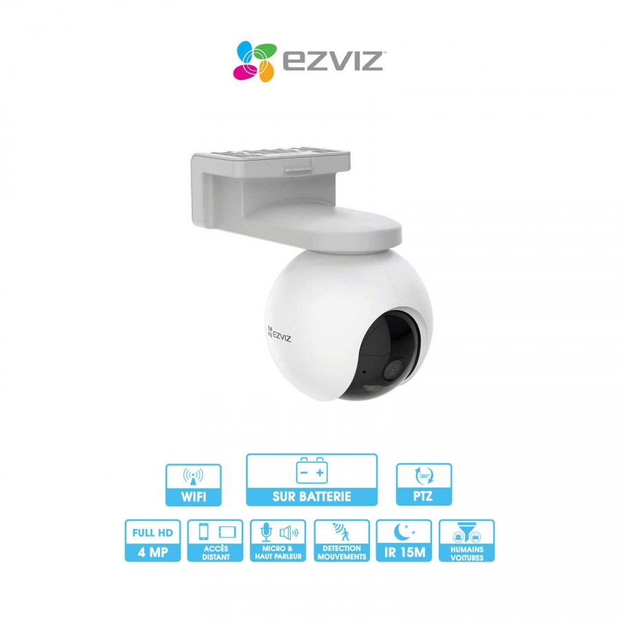 Caméra extérieure motorisée sur batterie Ezviz HB8 | Wifi | 4 MP | Micro