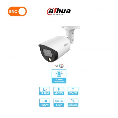 Caméra analogique Dahua | Tube | 5 MP | HDCVI | Lumière LED