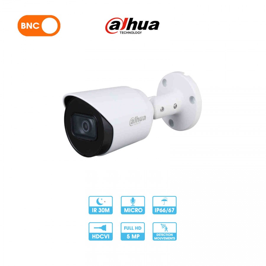 Caméra analogique Dahua | Tube | 2 MP | HDCVI | Avec microphone