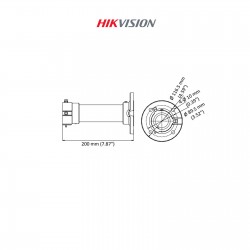 Support vertical pour caméra dôme PTZ Hikvision | DS-1661ZJ-P | Schéma du support