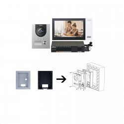 Kit interphone vidéo sans fil | Dahua | Platine de rue + écran intérieur + switch PoE - montage encastré