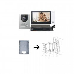 Kit interphone vidéo sans fil | Dahua | Platine de rue + écran intérieur + switch PoE - Montage en surface