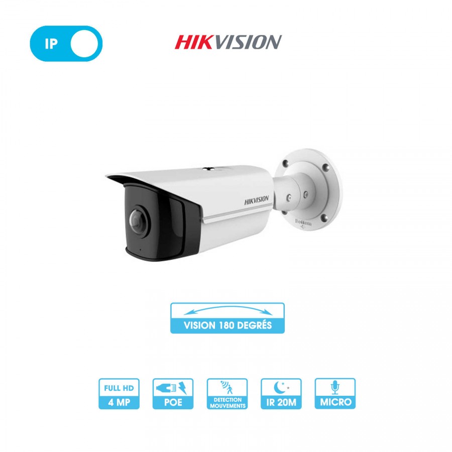 Caméra panoramique 180° Hikvision | Tube | 4 MP | IP PoE