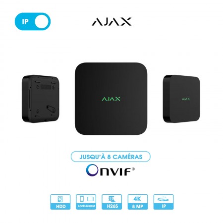 Enregistreur NVR Ajax Systems | 8 caméras | IP | 8 MP (4K) | 1 disque dur (en option)