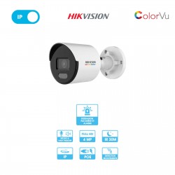 Caméra réseau Hikvision | Tube | 4 MP | ColorVu | Micro et haut-parleur | PoE