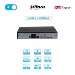 Kit vidéosurveillance 2 caméras dôme réseau Dahua | 4 MP | IP PoE | Zoom x4 | Wizsense | Vu NVR de derrière