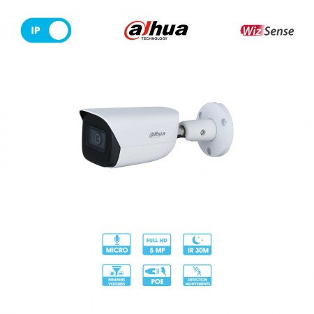 Caméra réseau Dahua IPC-HFW2541SP-S-0280B-S2 | Tube | 5 MP | IP PoE | Wizsense