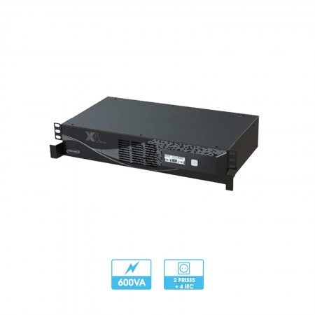 Onduleur X4 600 RM Plus | 600 VA | 2 Prises FR / SCHUKO et 4 prises IEC | Rackable | Manageable | Ecran LCD