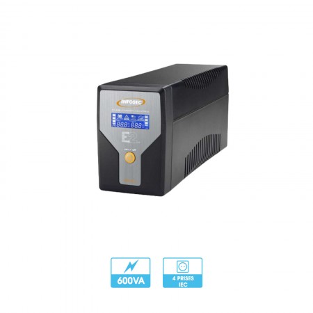 Onduleur E2 LCD 600 | 600 VA | 4 Prises IEC | Manageable | Non rackable | Ecran LCD