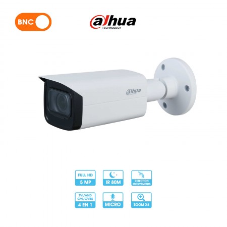 Caméra analogique Dahua HAC-HFW2501TUP-Z-A-27135-S2 | Tube | 5 MP | HDCVI | Zoom motorisé | Micro