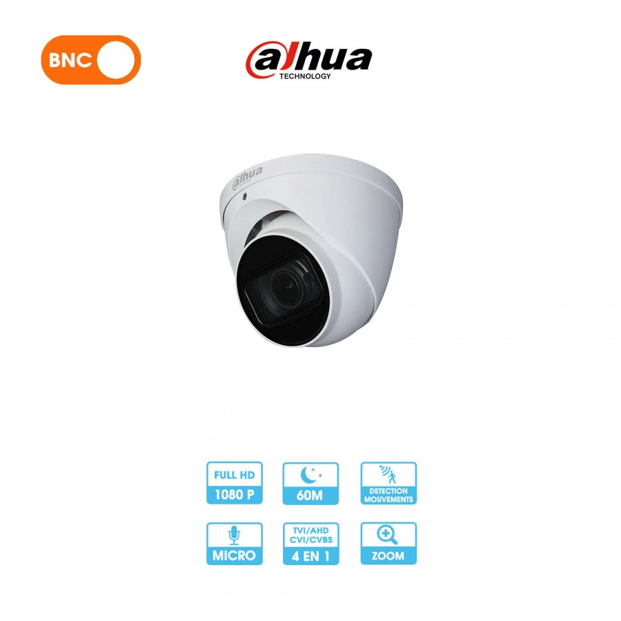 Caméra analogique Dahua HAC-HDW1200TP-Z-A-2712-S6 | Dôme | 2 MP | HDCVI | Zoom motorisé x4