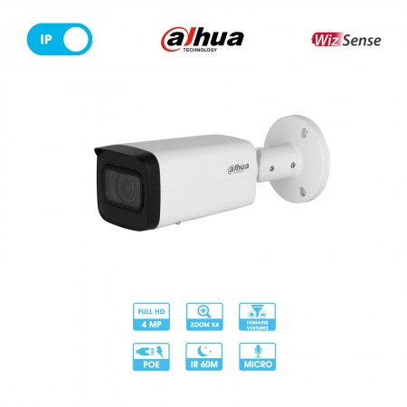 Caméra réseau Dahua IPC-HFW2441TP-ZS-27135 | Tube | 4 MP | IP PoE | Zoom x4 | Micro | Wizsense