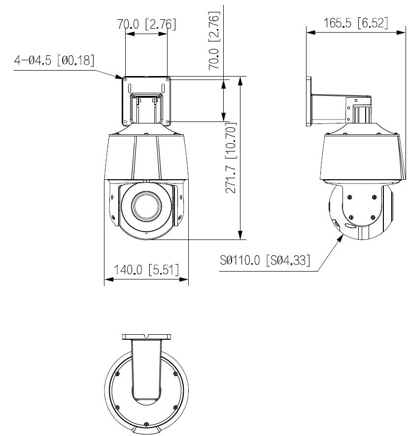 schema des dimensions de la caméra DH-SD3A405-GN-PV1 de Dahua