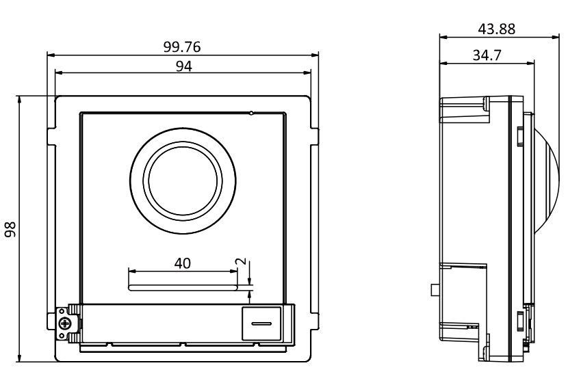 Dimensions du module caméra Hikvision DS-KD8003-IME1S